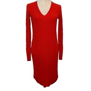 Free people v-neck long sleeve knit dress in extra small